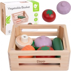 Klasický svet Drevený kôš so zeleninou