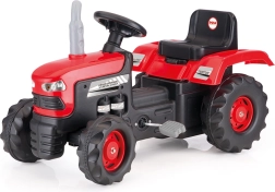 Veľký červený šliapací traktor Dolu