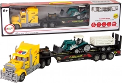 Diaľkovo ovládaný nákladný kamión s návesom 60 cm a bagrom so svetlami