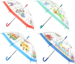 Vystreľovací priesvitný dáždnik s motívom dopravných prostriedkov
