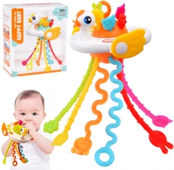 Senzorická hračka a hryzadlo v tvare labute pre bábätká