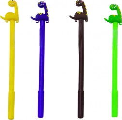 Dinosauří guľôčkové pero Zátka s čiernym hrotom Mix hnedá žltá 0,5 mm