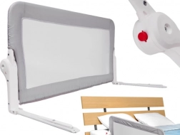 Ochranná zábrana na posteľ skladacia 200 cm sivá