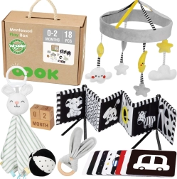 Edukačný montessori box 7v1 pre novorodencov 0–2 mesiace WOOPIE GREEN