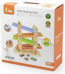 Viga drevená dvojitá závodná dráha pre autíčka