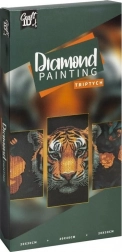 Diamantové maľovanie na ráme – tiger triptych 40 × 20 cm + 30 × 20 cm