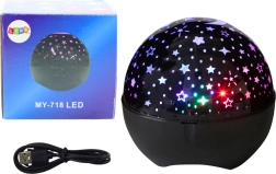 Hviezdny projektor Nočné svetlo Reproduktor 2v1 čierny