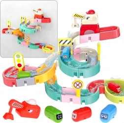 Vodný kúpeľový autodráhový set so zjazdmi a prísavkami, 37 dielov