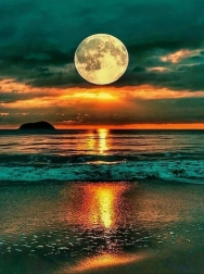 Diamantové maľovanie Úplnok nad oceánom