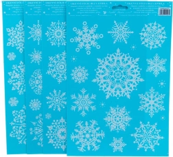 Okenná dekoratívna fólia vločky s glitrom 20 × 30 cm (4 varianty)