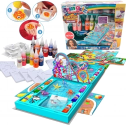 Aqua Gelz – veľká kreatívna sada Laguna, 12 farebných gélov a formičky