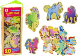 Farebné drevené magnety jednorožce