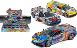 Kovové autíčko so spätným naťahovaním 12 cm