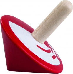 Drevená točiaca káča červená