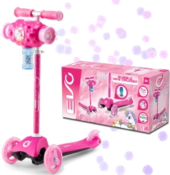 EVO Bubblz Mini Cruiser detská trojkoliesková kolobežka s bublifukom ružová