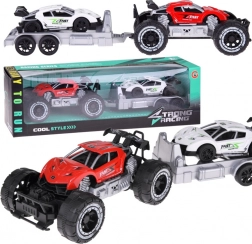 Terénne auto s prívesom a športovým autíčkom