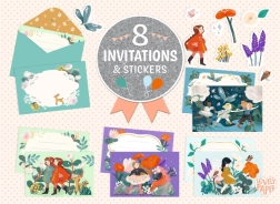 DJECO darčeková sada pozvánok Garden Friends