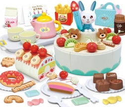 Woopie cukráreň – narodeninová torta na krájanie a čajová sada, 85 dielov