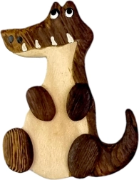 Drevená magnetka krokodíl – ručne vyrábaná dekorácia