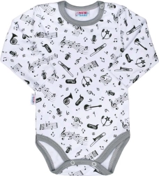 New Baby Music dojčenské bavlnené body s dlhým rukávom