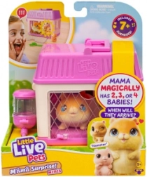 little live pets mini mama škrečok s prekvapením mláďat v domčeku