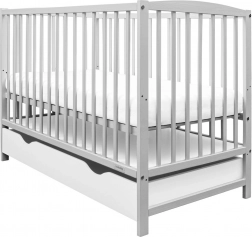 Detská postieľka so zásuvkou NEW BABY Lilly, sivá