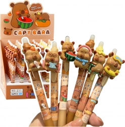 Automatické zmizíkovateľné pero s kapybarou 3D, modrý atrament