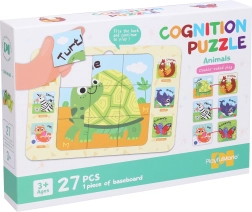 Obojstranné puzzle zvieratká 27 dielikov 25 × 18 cm