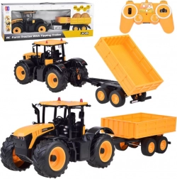 JCB traktor s diaľkovo ovládaným prívesom kipes Double E 1:16 RC0670