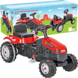 Pilsan šliapací traktor s volantom červený