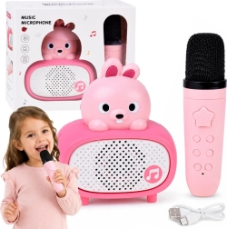 Interaktívne detské karaoke s bluetooth mikrofónom a reproduktorom králik