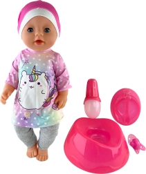 Cikajúce bábätko s príslušenstvom 45 cm