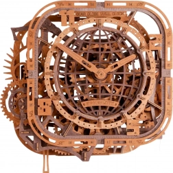 drevené 3D puzzle WOODEN CITY nástenné hodiny Gear Globe