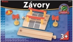 Železničné priecestie so závorami a značkami