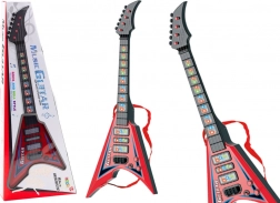 Detská elektrická gitara s efektmi a melódiami – červená