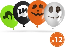 Súprava halloweenskych balónov so 4 motívmi, 12 ks