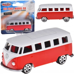 kovový model VOLKSWAGEN T1 1:56 červeno‑biely