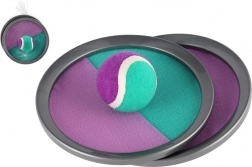 Catch ball hra so suchým zipsom 19 cm – zeleno‑fialová, v sieťke