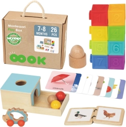 Montessori vzdelávací box 6v1 WOOPIE GREEN pre bábätká 7–8 mesiacov, 26 dielov, FSC