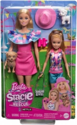 barbie a stacie – sada bábik so šteniatkami a letnými doplnkami