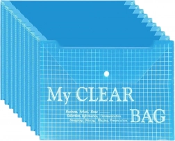 Priehľadná zložka s klikacím uzáverom modrá A4