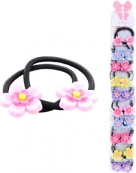 Gumičky do vlasov s kvietkami, 2 ks