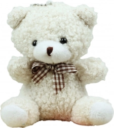 Biely plyšový medvedík prívesok 8 cm