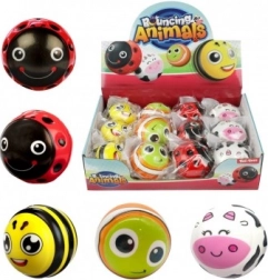 Skákacia gumová loptička zvieratko 6 cm, mix motívov