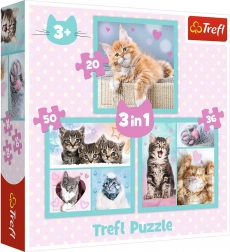 Puzzle 3 v 1 – rozkošné zvieratká TREFL