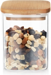 Sklenená dóza na sypké potraviny s bambusovým viečkom a tesnením 850 ml