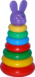 Farebná skladacia pyramída s krúžkami pre najmenších