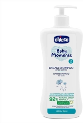 Chicco Baby Moments sprchový gél 2 v 1 na vlasy a telo s dávkovačom 750 ml