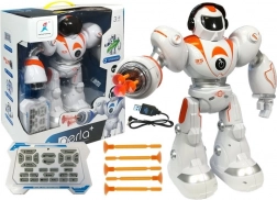 Zábavný diaľkovo ovládaný robot s projektilmi