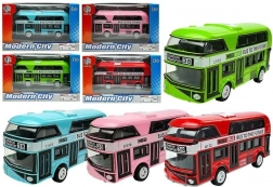 Poschodový autobus s naťahovacím pohonom – kovový model v 4 farbách